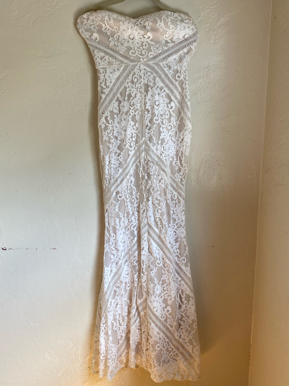 Lulus Lace Strapless Maxi Dress